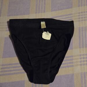 NWT Vintage Victoria's Secret Gold Label Bikini Brief Panties Black Small 5 NOS